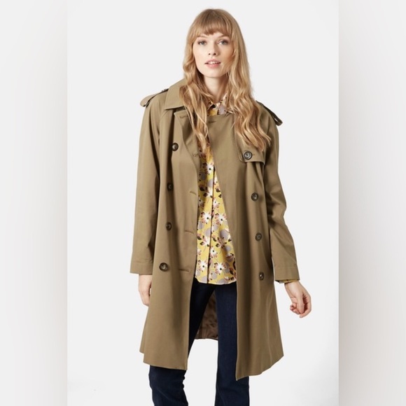 TOPSHOP tan belted classic trench coat size 4 - Picture 3 of 4
